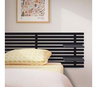 Cabecero con Estantes de Madera reciclada DM Colgante Pared Estilo Palet Japones Solid black