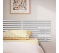 Cabecero con Estantes de Madera reciclada DM Colgante Pared Estilo Palet Japones White wood