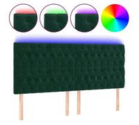 Cabecero Con Luces Led Terciopelo Verde Oscuro 180x7x118/128 Cm Vidaxl