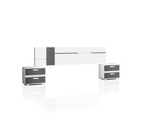 Cabecero con mesitas Ataneq Air White - graphite