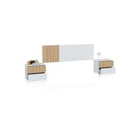 duehome - Cabecero con mesitas Nitza Artik white (matte white) - natur