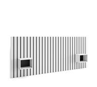 Cabecero con mesitas Skraut Home, Listones Decorativos, 258x107x3cm, Camas de 150,160,180cm, colores disponibles White