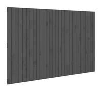 Cabecero De Cama De Pared Madera Maciza Pino Gris 185x3x110 Cm Vidaxl