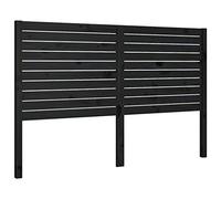 Cabecero de cama negro 156 x 4 x 100 cm, madera maciza de pino | Diseño de listones moderno, cómodo apoyo dorsal para marco de cama específico