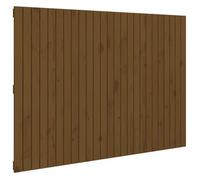 Cabecero De Cama Pared Madera Maciza Marrón Miel 159,5x3x110 Cm Vidaxl