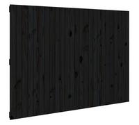 Cabecero De Cama Pared Madera Maciza Pino Negro 159,5x3x110 Cm Vidaxl