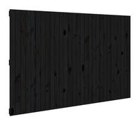 Cabecero De Cama Pared Madera Maciza Pino Negro 185x3x110 Cm Vidaxl