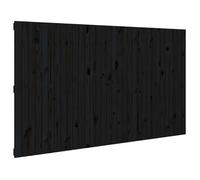 Cabecero De Cama Pared Madera Maciza Pino Negro 204x3x110 Cm Vidaxl
