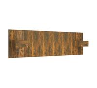 vidaXL Cabecero y mesitas de cama de madera contrachapada en roble ahumado