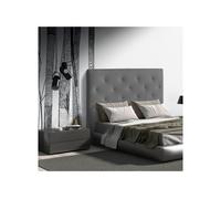 Cabecero en polipiel gris myro 150x120 cm cabecero acolchado y tapizado en ecopiel con botones