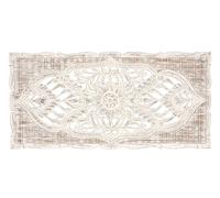 Cabecero - Panel Cabecero - Camas Modernas - Panel Decorativo - MDF Tallado a Mano - Motivo Ornamental Calado - Decoración Mural o Cabezal de Cama - Blanco Envejecido - 81 x 166 x 3 cm