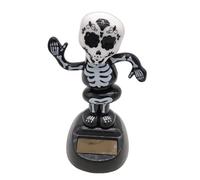Cabeza Bobble con Calavera Solar - Figura Esqueleto del salpicadero, 11x7x5 cm ABS | Decoración Creativa para Interiores de Coche con diseño de Cabeza tambaleante, Mini para Expositor de Mesa