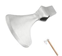 Cabeza de hacha vikinga barbuda, forjada a mano | Cabeza de hacha medieval de acero al carbono de 16,5 x 12,06 cm, reemplazo, camping, carpintería, manualidades