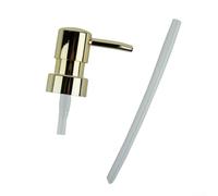 Cabezal de bomba de loción ABS de cabeza redonda, boquilla dispensadora de rosca 28/400 a prueba de fugas para champú, botella de jabón de baño, tubo de plata de 9 cm (dorado)