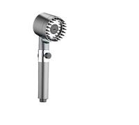 Cabezal de ducha Cabezal de ducha con filtro alta presión, rociador ajustable 3 modos cepillo masaje, grifo lluvia, juego(Grey Shower Hose)
