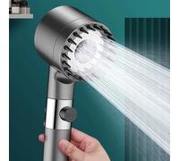 Cabezal de ducha con filtro de alta presión, pulverizador ajustable de 3 modos con cepillo de masaje, grifo de lluvia, accesorios de baño 5pcs
