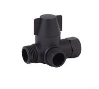 Cabezal de ducha de 3 vías G1/2 Válvula desviadora Adaptador en T Divisor de grifo de manguera de ducha (negro)