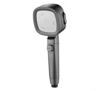 Cabezal de ducha de ABS gris con botón de parada - Interruptor de pausa de ahorro de agua de 3 modos para aumento de alta presión | Accesorio de baño con control de flujo de un solo toque