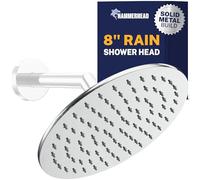Cabezal de ducha de lluvia de metal de 8 pulgadas, cromado, cabezal de ducha de lluvia de 2.5 GPM, cabezal de ducha de alto flujo optimizado para presión, cabezales de ducha redondos grandes, montaje