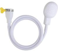 Cabezal de ducha portátil de mano con manguera de 1,3 m, accesorio de grifo de abrazadera para baño de mascotas y lavado del cabello, manguera de ducha de plástico blanco para fregadero y baño