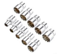 Cabezal de llave de tubo, 1/2 pulgada, 12 puntos, dentado grande, resistente para llaves de impacto, reparaciones automotrices (16 mm)