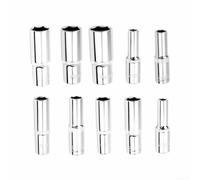 Cabezal de llave de vaso de 0.5 pulgadas de profundidad, para adaptador hexagonal de acero cr-v para herramientas de trinquete de 8-32 mm (18 mm)