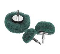 Cabezal de Pulido de Fibra de Nylon Tipo Hongo Vástago, 3 Piezas | Paquete, Acero y Estropajo, Verde, para Muebles y Madera en Casa o Trabajo