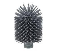 Cabezal de Repuesto para escobilla de Inodoro con dispensador de detergente, Cepillo de Silicona con Efecto Antiadherente, higiénico y fácil de Limpiar, diámetro de 7,5 cm, Gris