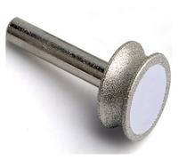 Cabezal de rueda abrasiva de diamante cóncavo Biselado de arco de vidrio Chaflán de borde de molienda 2-12 mm Uso for moler biselado Superficie esférica Herramienta abrasiva de pulido Vástago de 6 mm