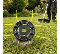 Cabezal desbrozadora de Cuatro Hilos para Einhell AGILLO 18/200 | Cabezal de cuatro hilos con orificio de 25,4 mm para cortar hierba de forma controlada y sustituir el hilo fácilmente.