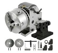 Cabezal divisor para fresadora, mesa giratoria semiuniversal de precisión con portabrocas de 3 mandíbulas de 5 pulgadas, ideal para trabajos de metal y aplicaciones de mecanizado