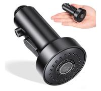 Cabezal Rociador Extraíble de Grifo de Cocina G1/2, ABS Negro | Doble Modo de Agua y Botón Pulsador, Repuesto para Fregadero, Resistente al Óxido Fugas