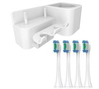 Cabezales de cepillo de repuesto y soporte de pared para cepillos de dientes/organizador de baño compatible con el cepillo de dientes eléctrico Philips Sonicare White-1 Set