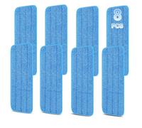 Cabezales de Repuesto de Microfibra para mopas húmedas/secas, repuestos Reutilizables para Sistema de Cuidado de Pisos Bona, Color Azul, 16.5" x 5.25", Azul, 8