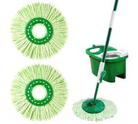 Cabezales de repuesto para fregona giratoria Libman Tornado, paquete de 2 cabezales de repuesto de fregona giratoria de microfibra, fáciles de reemplazar, lavables a máquina y reutilizables