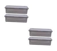 Cabilock 2 Juegos Caja De Almacenamiento De Cubiertos Organizador De Cubiertos Portacubiertos De Plástico Cubertero con Tapa Tendedero para Utensilios Cajoneras Reutilizable 2 Piezas * 2
