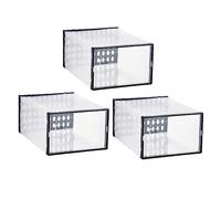 Cabilock 3 Piezas Caja De Zapatos Zapatero De Apertura Frontal Zapatero con Fundas Cubo De Zapatos Transparente Apilable Contenedor De Almacenamiento Cajón Páginas