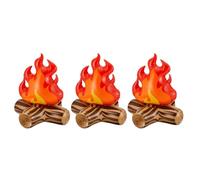 Cabilock 3 Piezas Hoguera Inflable de PVC Roja para Decoración de Fuego Falso, Modelo de Llama Realista y Fácil de Inflar, Adecuado para Actividades al Aire Libre y Fiestas