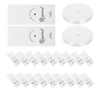 Cabilock 30 Unidades Carteles para Sillas de Boda de Papel 14x6 CM | Cinta, Tipografía Clásica, para Iglesia y Eventos Formales, Asientos Designados Claramente