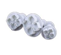 Cabilock 3piezas Cortadores Fondant Con Émbolo Forma De Molde De Plástico Alimentario Para Decoración De Pasteles y Galletas