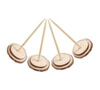 Cabilock 4 Piezas Base de Árbol de Navidad de Madera Clavija Central | Soporte para Mini Árbol, Ajuste Fácil Holgura, Uso Decorativo Navideño en Locales Comerciales