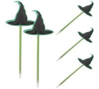 Cabilock 5 Piezas Bolígrafos de Halloween con Diseño de Sombrero de Bruja, Bolígrafo Portátil Escritura Suave Fiestas y Útiles Escolares Kawaii