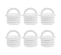 Cabilock 6 Piezas Tapón de Desagüe de Bañera de Goma Blanco, Accesorio Sellador Fácil de Retirar y Antidesbordamiento para Cubo de Fregona y Limpieza