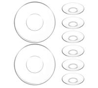 Cabilock 8 Piezas Platillos de Vidrio Transparentes Diseño Estable Redondos y Uso Versátil para Tazas de Café para Reuniones y Uso Diario