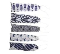 Cabilock Bolsa Japonesa para Cubiertos con Cordón Ajustable, Tela Resistente, Diseño Estilo Japonés, Multifuncional para Cuchara, Tenedor y Cuchillo, Bolsa Portátil para Viaje, Set De 5 Unidades