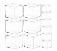 Cabilock Caja De 12 Piezas Mini Caja Cuadrada Transparente Cuadrado Separadores De Cajones Cajas Insertos De Almacenamiento De Cubos Divisores Cesta Pd