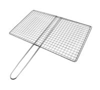 Cabilock Cesta para Parrilla de Acero Inoxidable Grueso, Rejilla | Diseño de Malla, Uso Multifunción y Reutilizable, Mango Ergonómico, para Pescado y Carne, Color Plata