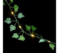Cabilock Guirnalda Artificial LED de Enredadera Verde, Cadena Colgante | Uso sin Enchufe, Voltaje 3 V con 2 Pilas Aa, para Ventana, Cabecero y Decoración Festiva