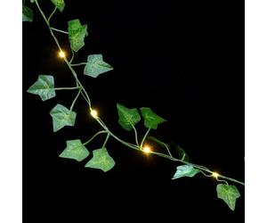 Cabilock Guirnalda Artificial LED de Enredadera Verde, Cadena Colgante | Uso sin Enchufe, Voltaje 3 V con 2 Pilas Aa, para Ventana, Cabecero y Decoración Festiva