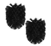 Cabilock Recambio Escobillas de Baño 2piezas Cabezales de Limpieza de Inodoro Cerdas Rígidas y Plástico Negro para Limpieza en Baños y Hoteles